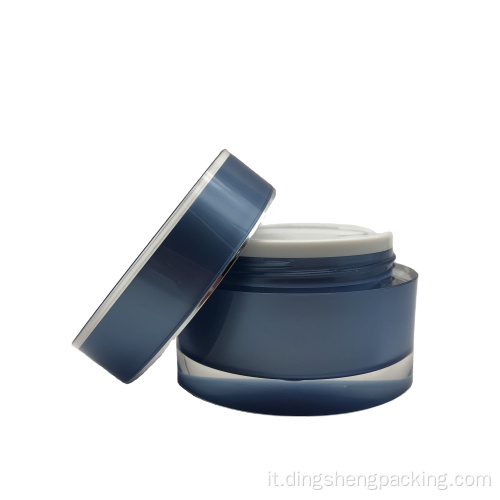 Contenitori da 30 ml con doppia parete acrilica bellissima pentola di crema con colore blu